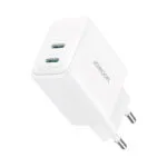 Joyroom Φορτιστής Χωρίς Καλώδιο με 2 Θύρες USB-C 20W Power Delivery / Quick Charge 3.0 Λευκός (JR-TCF12)