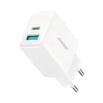 Joyroom Φορτιστής Χωρίς Καλώδιο με Θύρα USB-A και Θύρα USB-C 20W Power Delivery / Quick Charge 3.0 Λευκός (JR-TCF21)