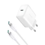 Joyroom Φορτιστής με Θύρα USB-C και Καλώδιο USB-C - USB-C 30W Power Delivery Λευκός (JR-TCF24)