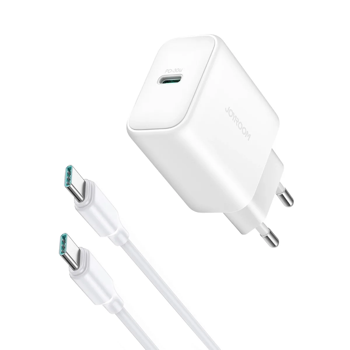 Joyroom Φορτιστής με Θύρα USB-C και Καλώδιο USB-C - USB-C 30W Power Delivery Λευκός (JR-TCF24) - Image 1