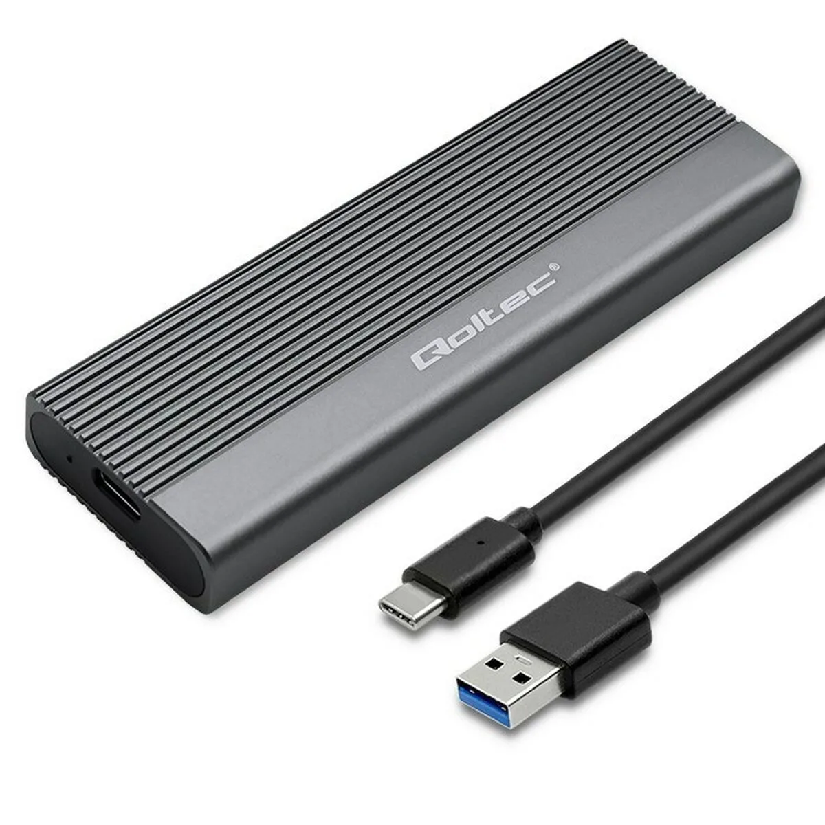 Qoltec Θήκη για Σκληρό Δίσκο M.2 SATA III με σύνδεση USB 3.0 σε Γκρι χρώμα 52267 - Image 1