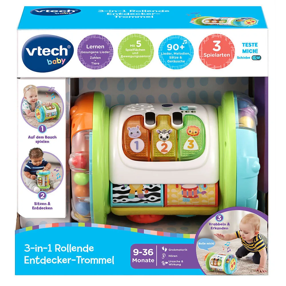 20241108114831_vtech_mousiko_organo_3_in_1_rolling_explorer_drum_me_mousiki_gia_9_minon_80_562604 Vtech Μουσικό Όργανο 3 In 1 Rolling Explorer Drum με Μουσική για 9+ Μηνών 80-562604 - Image 1