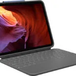 Logitech Rugged Folio Flip Cover Ανθεκτική με Πληκτρολόγιο στα Γερμανικά Γκρι (iPad 10. Generation)