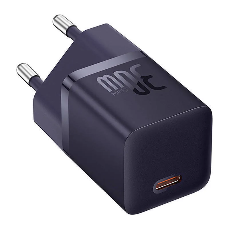 Baseus Φορτιστής Χωρίς Καλώδιο GaN με Θύρα USB-C 30W Power Delivery / Quick Charge 5.0 Μωβ (Gan5) - Image 1