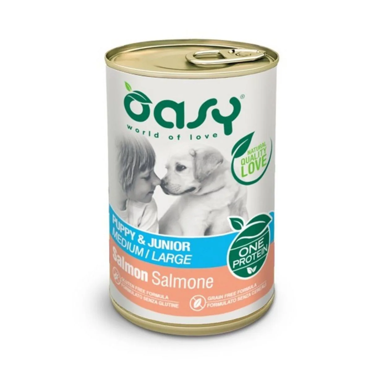 Oasy Υγρή Τροφή για Κουτάβια με Σολομό και Κρέας χωρίς Σιτηρά 400gr - Image 1