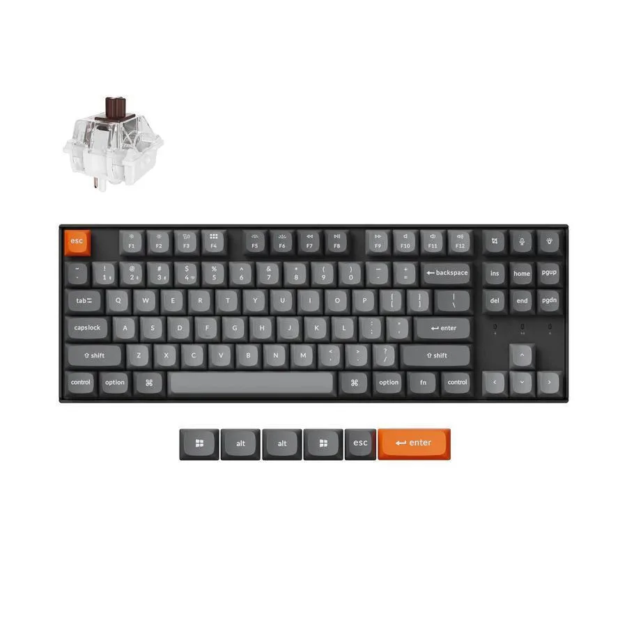 Keychron K8 Max QMK/VIA K8M-H3 Ασύρματο Gaming Μηχανικό Πληκτρολόγιο Tenkeyless με Keychron Super Brown διακόπτες και RGB φωτισμό (Αγγλικό US) - Image 1