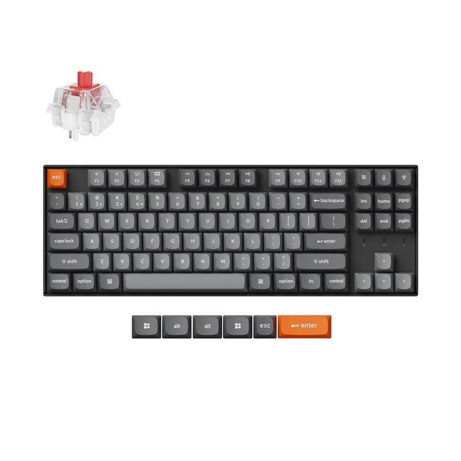 Keychron K8 Max QMK/VIA K8M-H1 Ασύρματο Gaming Μηχανικό Πληκτρολόγιο Tenkeyless με Keychron Super Red διακόπτες και RGB φωτισμό (Αγγλικό US) - Image 1