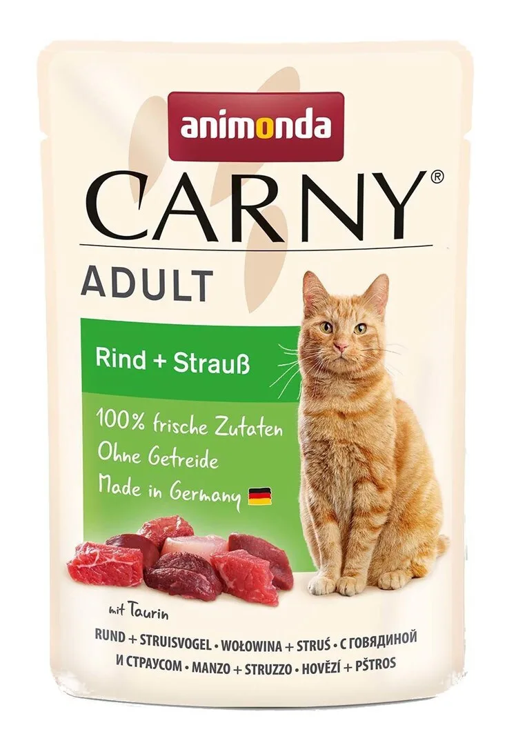 20241128145158_animonda_carny_adult_cat_moschari_strouthokamilos_85gr Animonda Carny Adult Cat Υγρή Τροφή για Ενήλικες Γάτες σε Φακελάκι με Μοσχάρι χωρίς Γλουτένη 85gr - Image 1