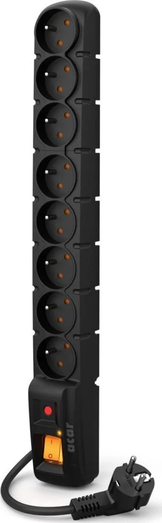 Acar S8 Pro Πολύπριζο Aσφαλείας 8 Θέσεων με Καλώδιο 3m W0143 - Image 1