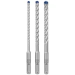 Bosch Sds Plus-7x Σετ 3 Τετράκοπα Διαμαντοτρύπανα Καρβιδίου με SDS Plus Στέλεχος για Δομικά Υλικά και Μέταλλο 2608900196