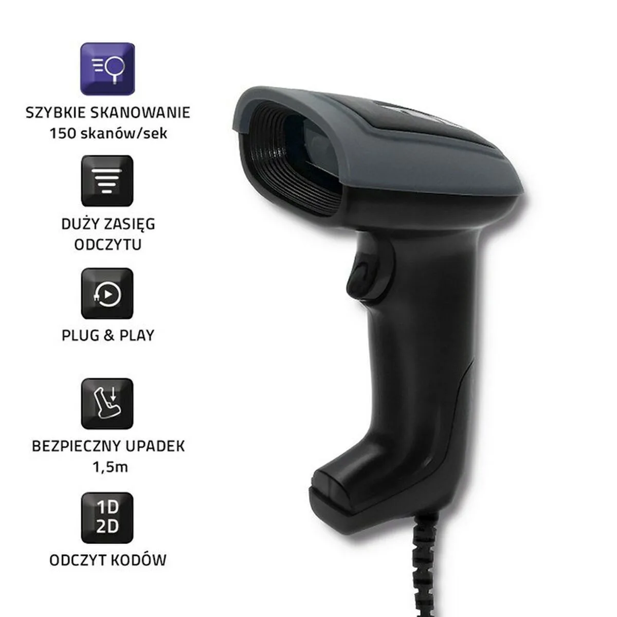 20241205165540_qoltec_50863_scanner_cheiros_ensyrmato_me_dynatotita_anagnosis_2d_kai_qr_barcodes Qoltec 50863 Scanner Χειρός Ενσύρματο με Δυνατότητα Ανάγνωσης 2D και QR Barcodes 50863 - Image 1