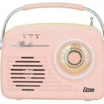 Eltra Luiza Retro Sp-11 Retro Φορητό Ραδιόφωνο Μπαταρίας με USB Ροζ