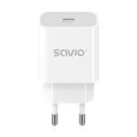 Savio Φορτιστής Χωρίς Καλώδιο με Θύρα USB-C 20W Power Delivery Λευκός (LA-09)
