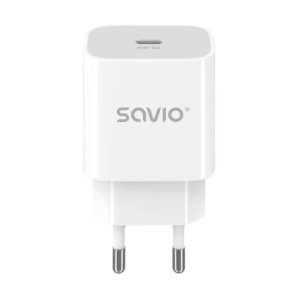Savio Φορτιστής Χωρίς Καλώδιο με Θύρα USB-C 20W Power Delivery Λευκός (LA-09) - Image 1