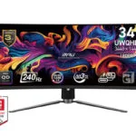 MSI MPG 341CQPX Ultrawide QD-OLED HDR Curved Monitor 34" QHD 3440x1440 240Hz με Χρόνο Απόκρισης 0.03ms GTG