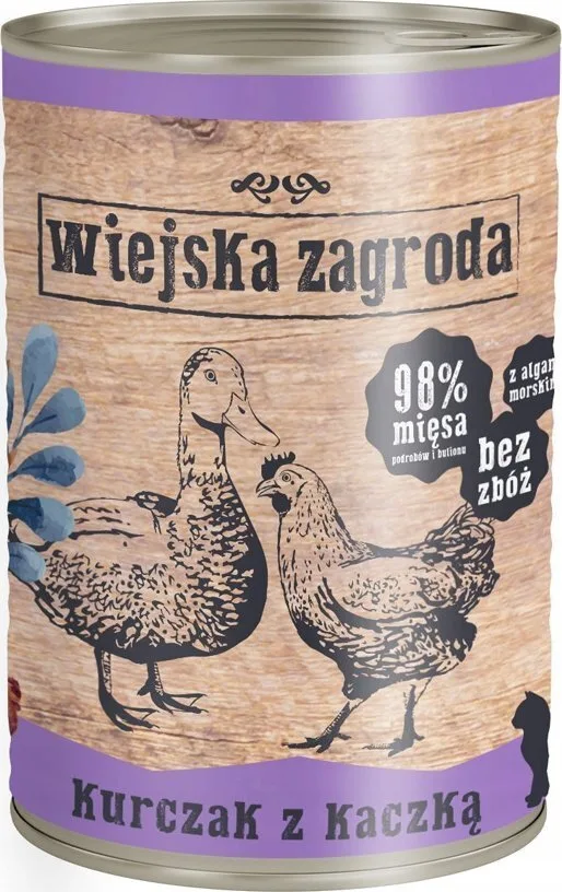 20241217161852_wiejska_zagroda_ygri_trofi_gia_eniliki_gata_se_konserva_me_kotopoulo_kai_papia_choris_glouteni_400gr Wiejska Zagroda Υγρή Τροφή για Ενήλικες Γάτες σε Κονσέρβα με Κοτόπουλο και Πάπια χωρίς Γλουτένη 400gr - Image 1