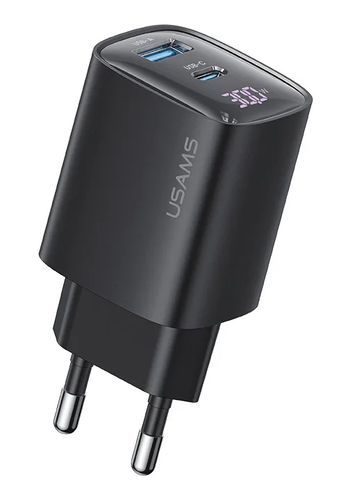 Usams Φορτιστής Χωρίς Καλώδιο GaN 30W Power Delivery / Quick Charge 3.0 Μαύρος (CC229) - Image 1