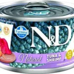 Farmina N&D Natural Υγρή Τροφή για Ενήλικες Γάτες σε Κονσέρβα με Γαρίδες και Τόνο χωρίς Γλουτένη 140gr PND140064