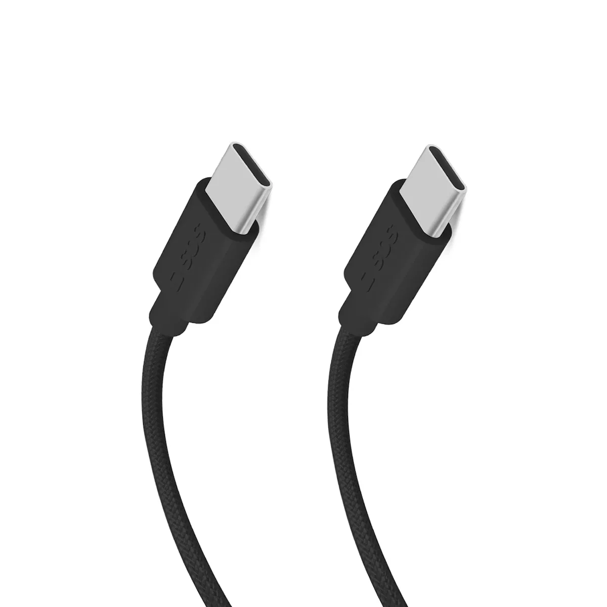 SBS Braided USB 2.0 Cable USB-C male - USB-C 60W Μαύρο 1.5m - Image 1