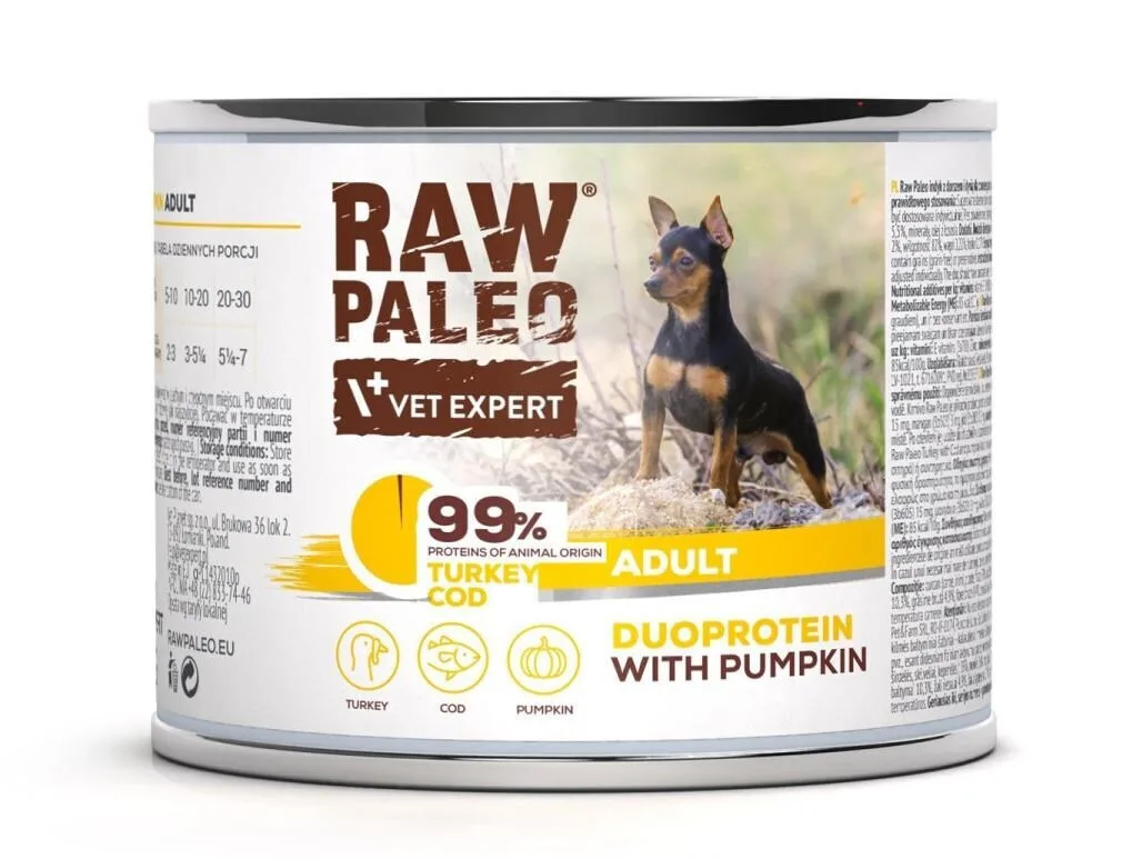 VetExpert Raw Paleo Υγρή Τροφή Σκύλων σε Κονσέρβα με Γαλοπούλα χωρίς Σιτηρά & Γλουτένη 200gr - Image 1