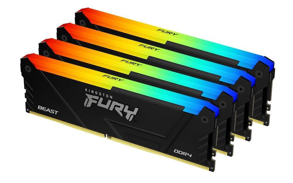 Kingston Fury Beast DDR4 128GB RAM με 4x32GB Modules και Ταχύτητα 3600 για Desktop KF436C18BB2AK4/128 - Image 1