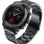 Garett Atom Stainless Steel 47mm Smartwatch με Παλμογράφο (Μαύρο)