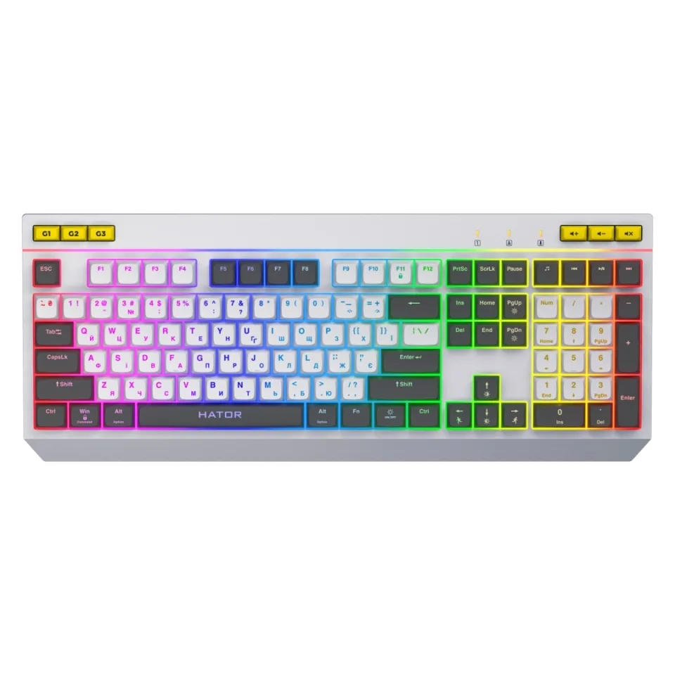 HATOR Icefall Gaming Μηχανικό Πληκτρολόγιο με RGB φωτισμό (Αγγλικό US) Λευκό - Image 1