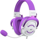 Havit H2002e Over Ear Gaming Headset με σύνδεση 3.5mm Μωβ