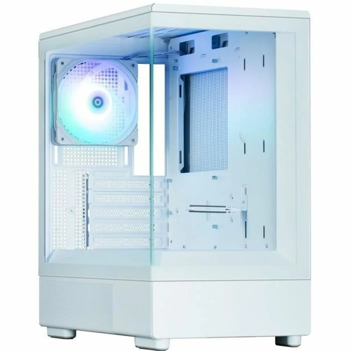 Zalman P10 Gaming Mini Tower Κουτί Υπολογιστή με Πλαϊνό Παράθυρο και RGB Φωτισμό Λευκό - Image 1