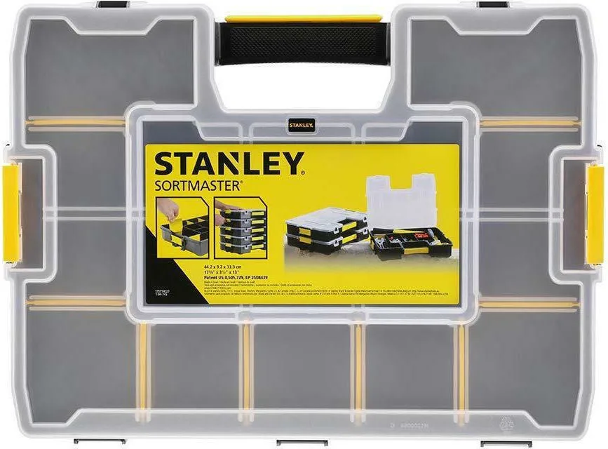 Stanley Sort Master Ταμπακιέρα Εργαλείων 17 Θέσεων με Ρυθμιζόμενα Χωρίσματα Μαύρη 43.1x33.3x8.8εκ. 1-94-745 - Image 1