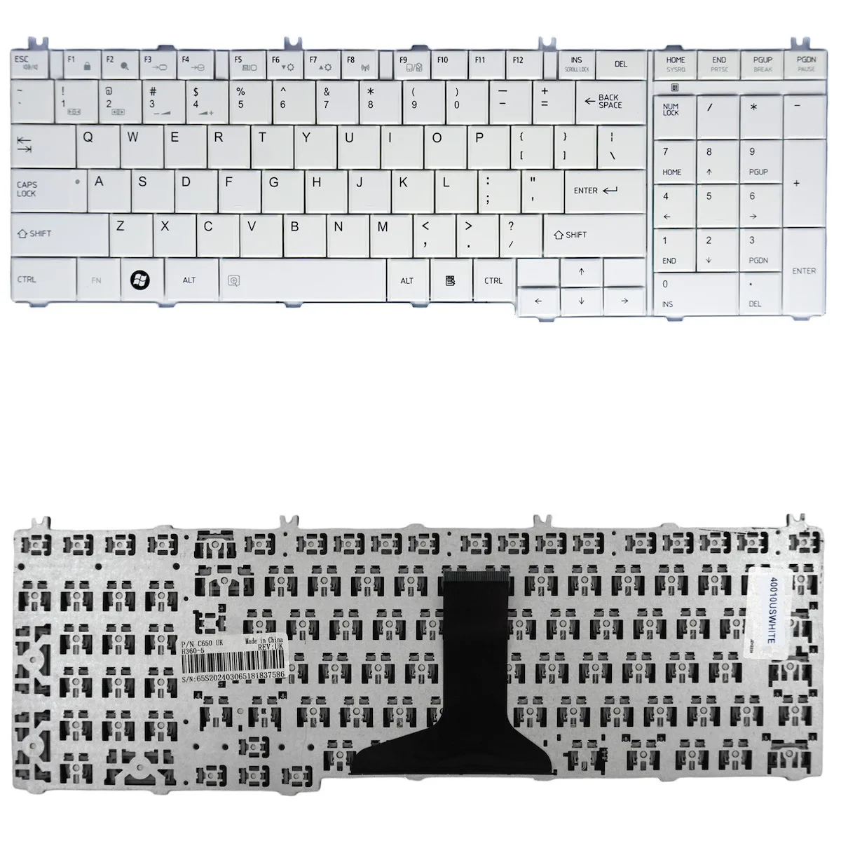 Πληκτρολόγιο Laptop Toshiba Nsk-tn0gv 9z.n4wgv.001 Tn0gq 9z.n4wgq.001 Aebl6u00010 6037b0027913 Mp-09m83us6698 9z.n4wsv.001 Nsk-tn001 9z.n4w0m.001 6037b004926 Sk-tn0sv 9z.n4wsc.001 Pk130ck1a00 6037b0047802 Mp-09n13us-698 9z.n4wsq.001 Κωδ.40010uswhite - Image 1