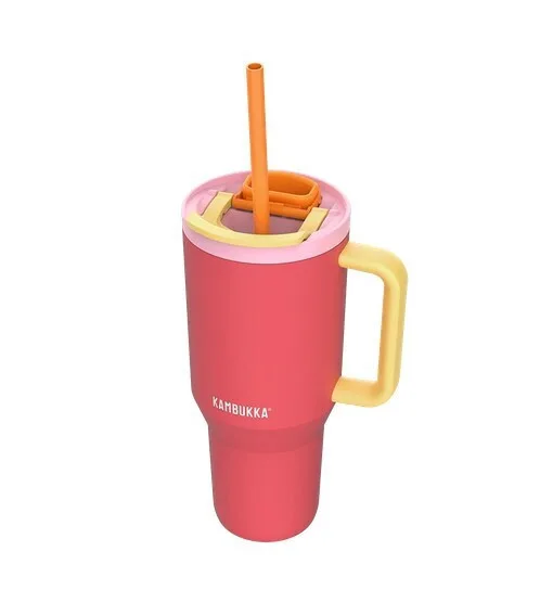 Kambukka Ποτήρι Θερμός Ανοξείδωτο 950ml Pink Papaya Thermal Mug Telescopic Straw με Καλαμάκι 11-08002 - Image 1