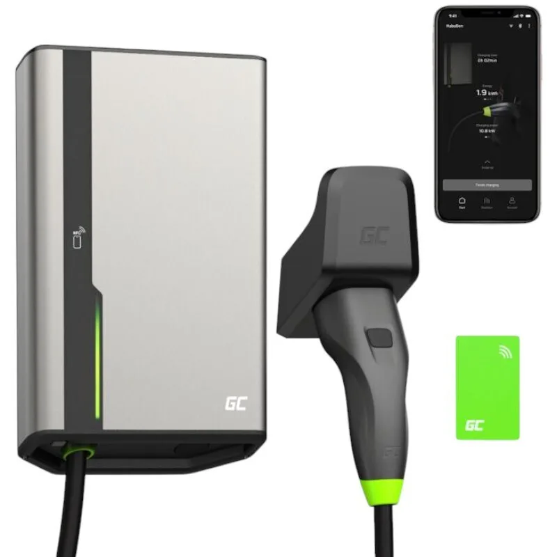 Green Cell Επιτοίχιος Μονοφασικός Σταθμός Φόρτισης 22kW με Ενσωματωμένο Καλώδιο Type 2 (EVGC021B2275) - Image 1