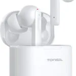 Tonsil T55BT Earbud Bluetooth Handsfree Ακουστικά με Αντοχή στον Ιδρώτα και Θήκη Φόρτισης Λευκά