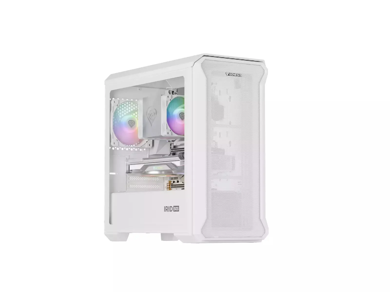 Genesis Irid 503 Gaming Micro Tower Κουτί Υπολογιστή με Πλαϊνό Παράθυρο Λευκό - Image 1