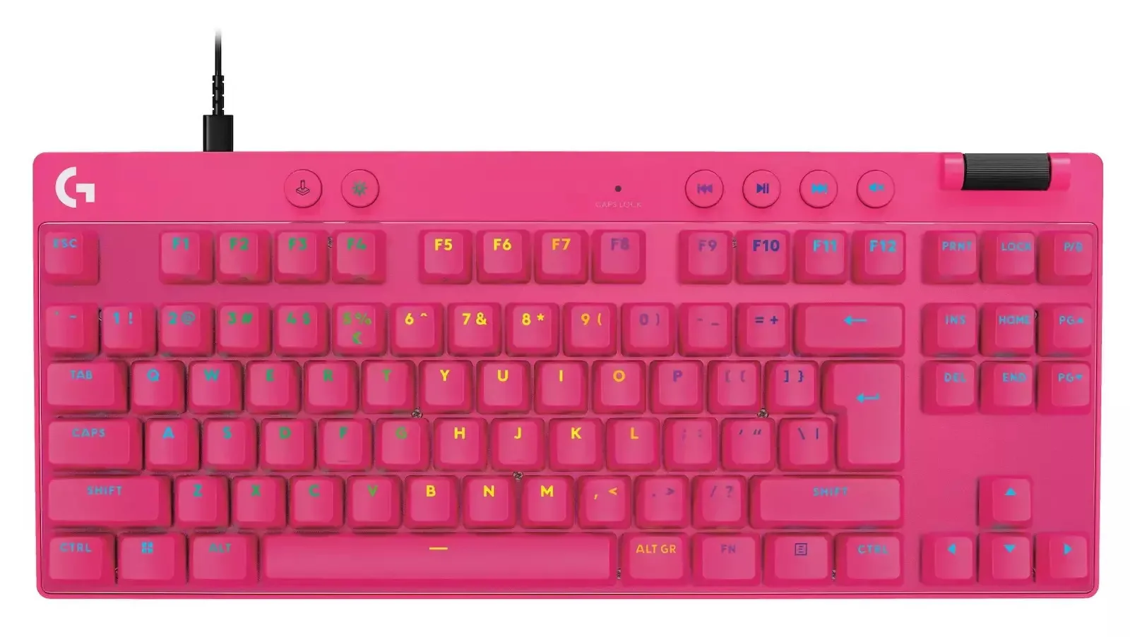Logitech Pro X TKL Rapid Gaming Πληκτρολόγιο Tenkeyless με GX Red διακόπτες και RGB φωτισμό (Αγγλικό US) Magenta - Image 1