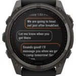 Garmin Fenix 8 Solar Titanium 51mm Αδιάβροχο Smartwatch με Παλμογράφο (Sapphire, Carbon Grey Dlc Titanium With Black/pebble Grey Silicone Band)