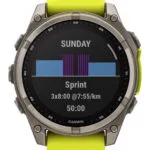 Garmin Fenix 8 Solar Titanium 47mm Αδιάβροχο Smartwatch με Παλμογράφο (Sapphire, Titanium With Amp Yellow/Graphite Silicone Band)