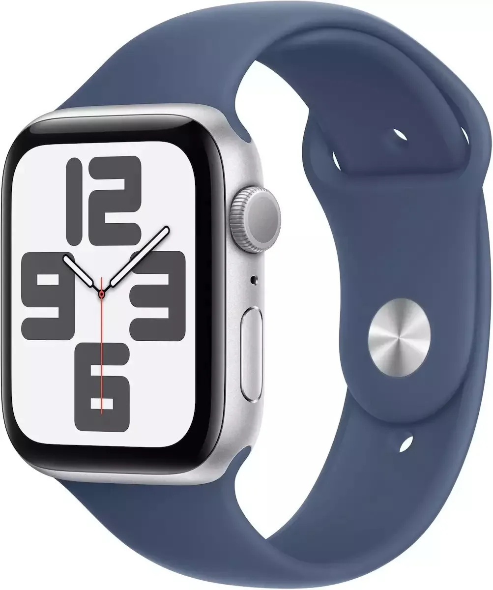 Apple Watch SE 2024 Cellular Aluminium 40mm Αδιάβροχο με eSIM και Παλμογράφο (Silver με Denim Sport Band - M/L) - Image 1