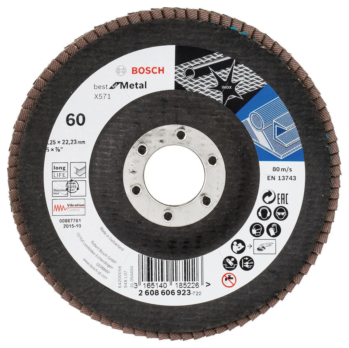 20250225171205_bosch_2608606923_diskos_leiansis_metallou_p60_125mm Bosch X571 Δίσκος Λείανσης Μετάλλου 125mm P60 2608606923 - Image 1
