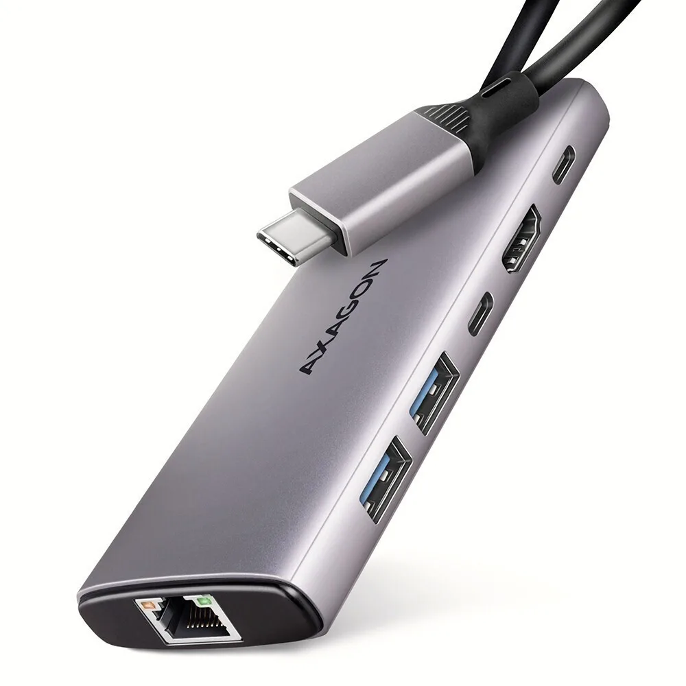 Axagon USB 3.2 Hub 6 Θυρών με σύνδεση USB-C Ασημί - Image 1