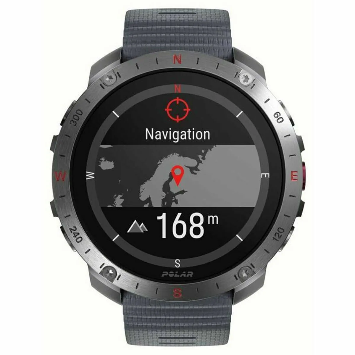 Polar Grit X2 Pro Stainless Steel 49mm Αδιάβροχο Smartwatch με Παλμογράφο (S/L Grey Silicone Strap) - Image 1