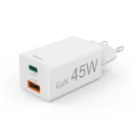 HAMA Φορτιστής Χωρίς Καλώδιο GaN με Θύρα USB-A και Θύρα USB-C 45W Power Delivery Λευκός (00201993)