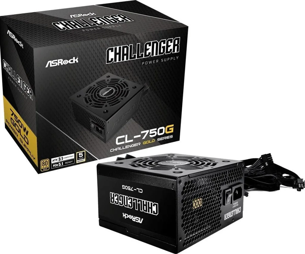 ASRock Challenger CL-750G 750W Μαύρο Τροφοδοτικό Υπολογιστή Full Wired 80 Plus Gold - Image 1