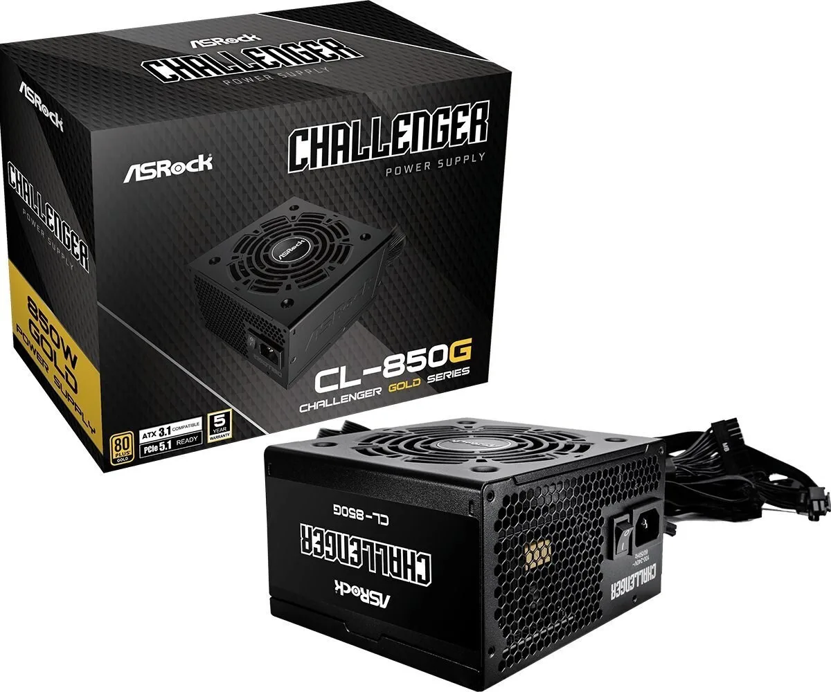 ASRock Challenger CL-850G 850W Μαύρο Τροφοδοτικό Υπολογιστή Full Wired 80 Plus Gold - Image 1