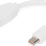 Digitus Μετατροπέας mini DisplayPort male σε DisplayPort female Λευκό 1τμχ DB-340405-001-W