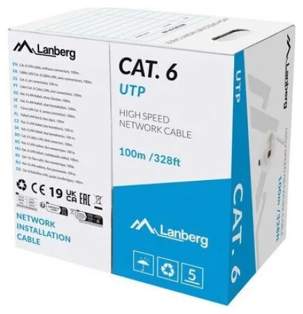 20250311130726_lanberg_u_utp_kalodio_diktyou_ethernet_100m_gri_1tmch Lanberg U/UTP Cat.6 Καλώδιο Δικτύου Ethernet 100m Γκρι 1τμχ - Image 1