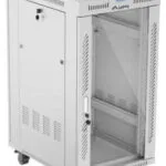Lanberg Εγκατάσταση Ντουλάπας Rack Δαπέδου 19" 22u 600x800 Γκρι Γυάλινη Πόρτα Lanberg Flat Pack