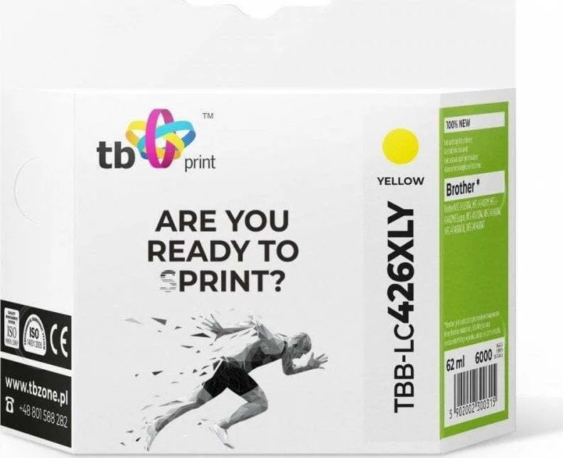 TB Print Συμβατό Μελάνι Εκτυπωτή InkJet Brother LC426XLY Κίτρινο 1τμχ TBB-LC426XLY - Image 1
