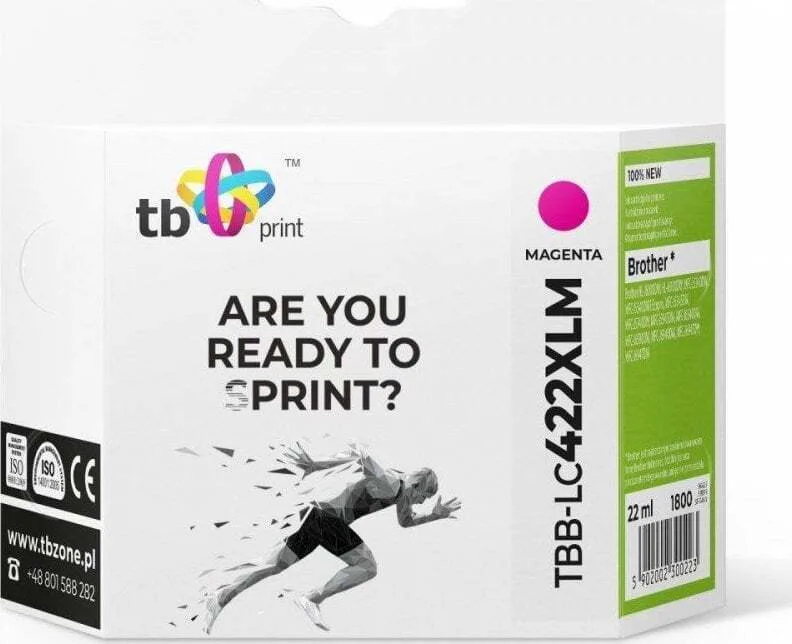 TB Print Συμβατό Μελάνι Εκτυπωτή InkJet Brother LC422XLM Ματζέντα 1τμχ TBB-LC422XLM - Image 1